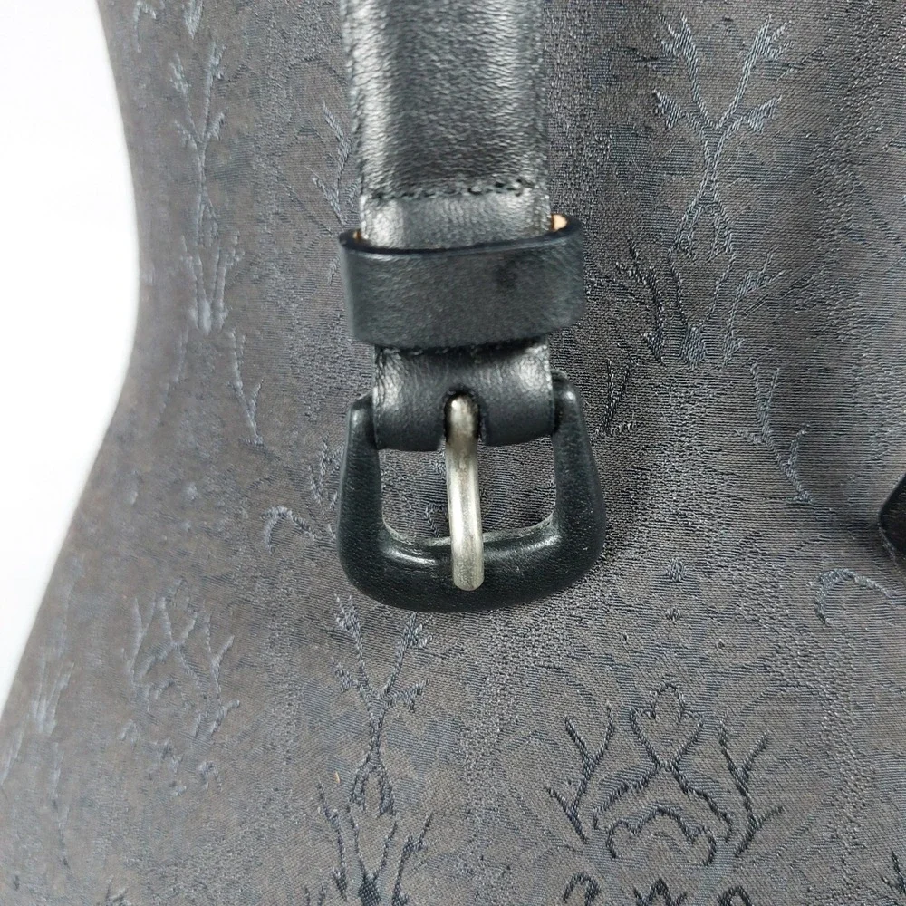 Talbots Italian‎ Leather Black Belt Leather Stirrup Buckle Wms Size XL 45